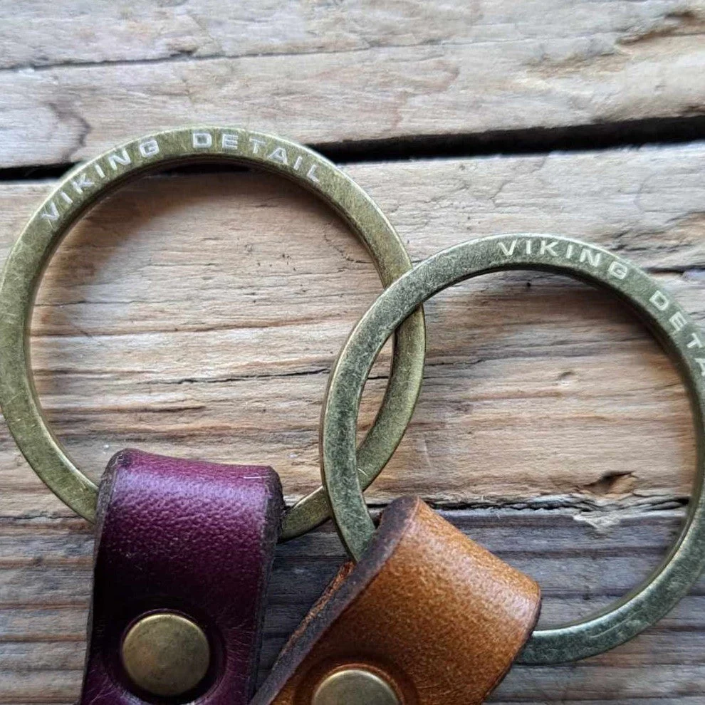 Leather Keyring | Viking Detail - Aubergine - Image 3